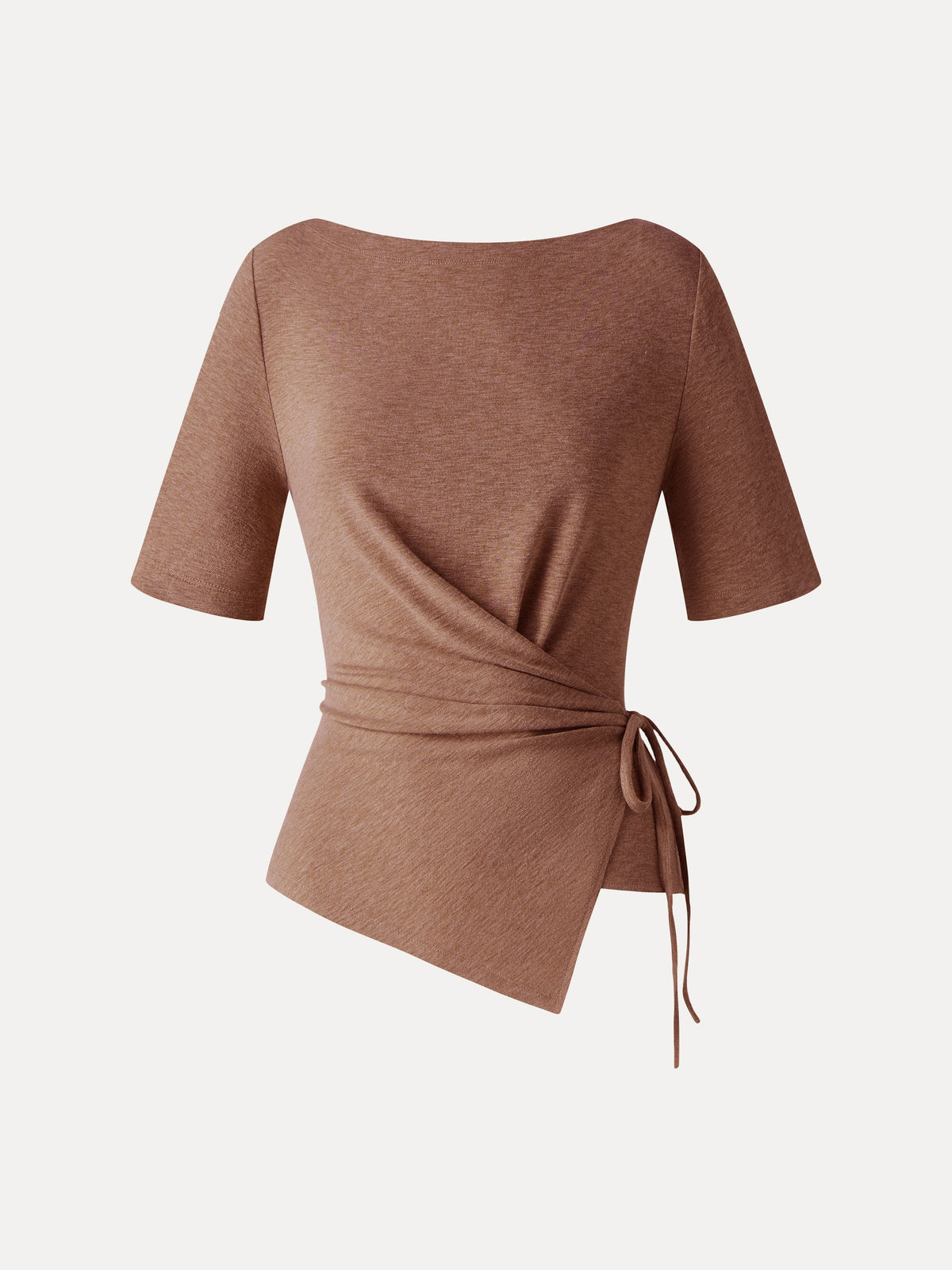 Eco-Mousse® Slash Neck Short Sleeve Tie-Side Top