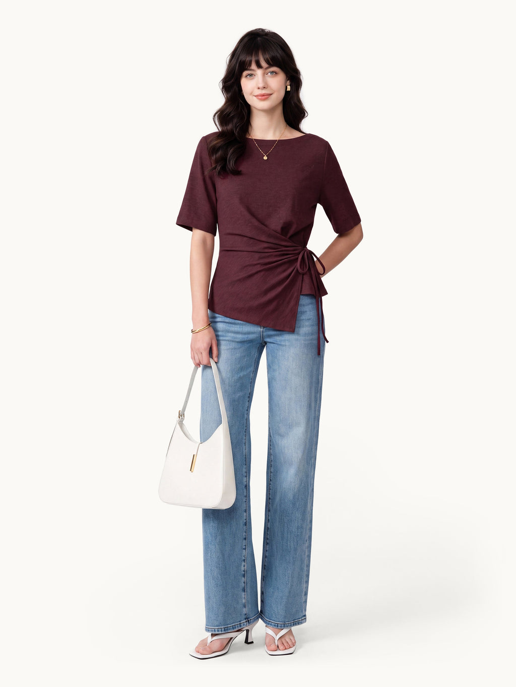 Eco-Mousse® Short Sleeve Tie-Side Top
