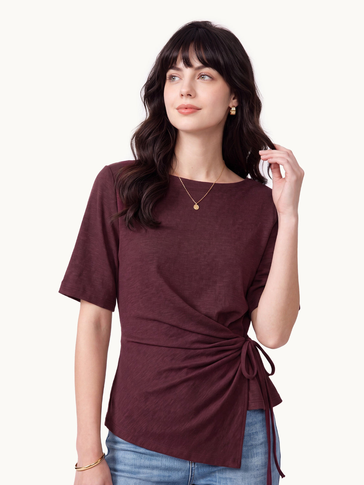 Eco-Mousse® Short Sleeve Tie-Side Top