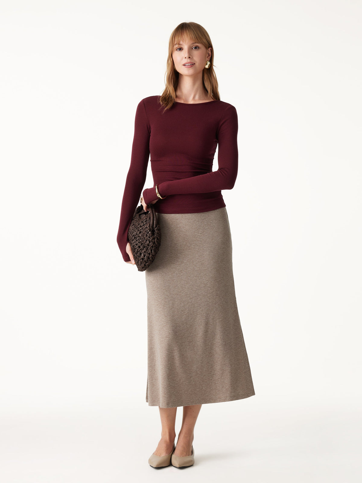 Essential Lyocell Cashmere Multi-Wear Long Sleeve Top with Thumbholes