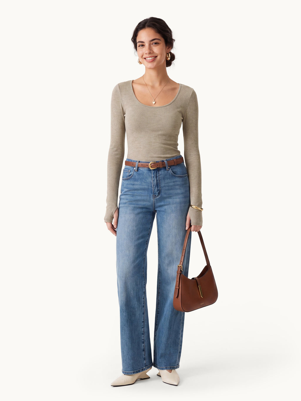 Essential Lyocell Multi-Wear Long Sleeve Top with Thumbholes