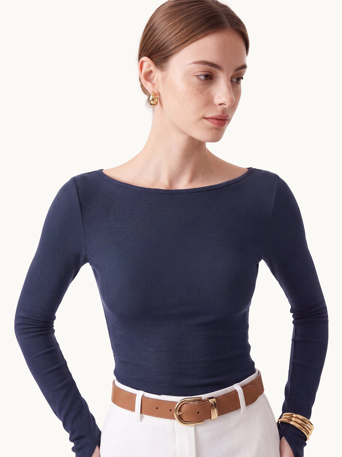 Essential Lyocell Multi-Wear Long Sleeve Top with Thumbholes