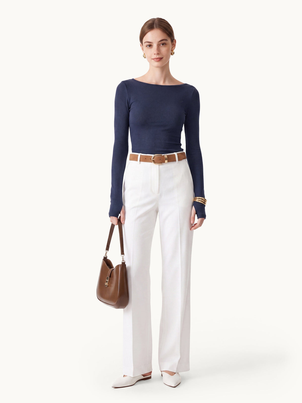 Essential Lyocell Multi-Wear Long Sleeve Top with Thumbholes
