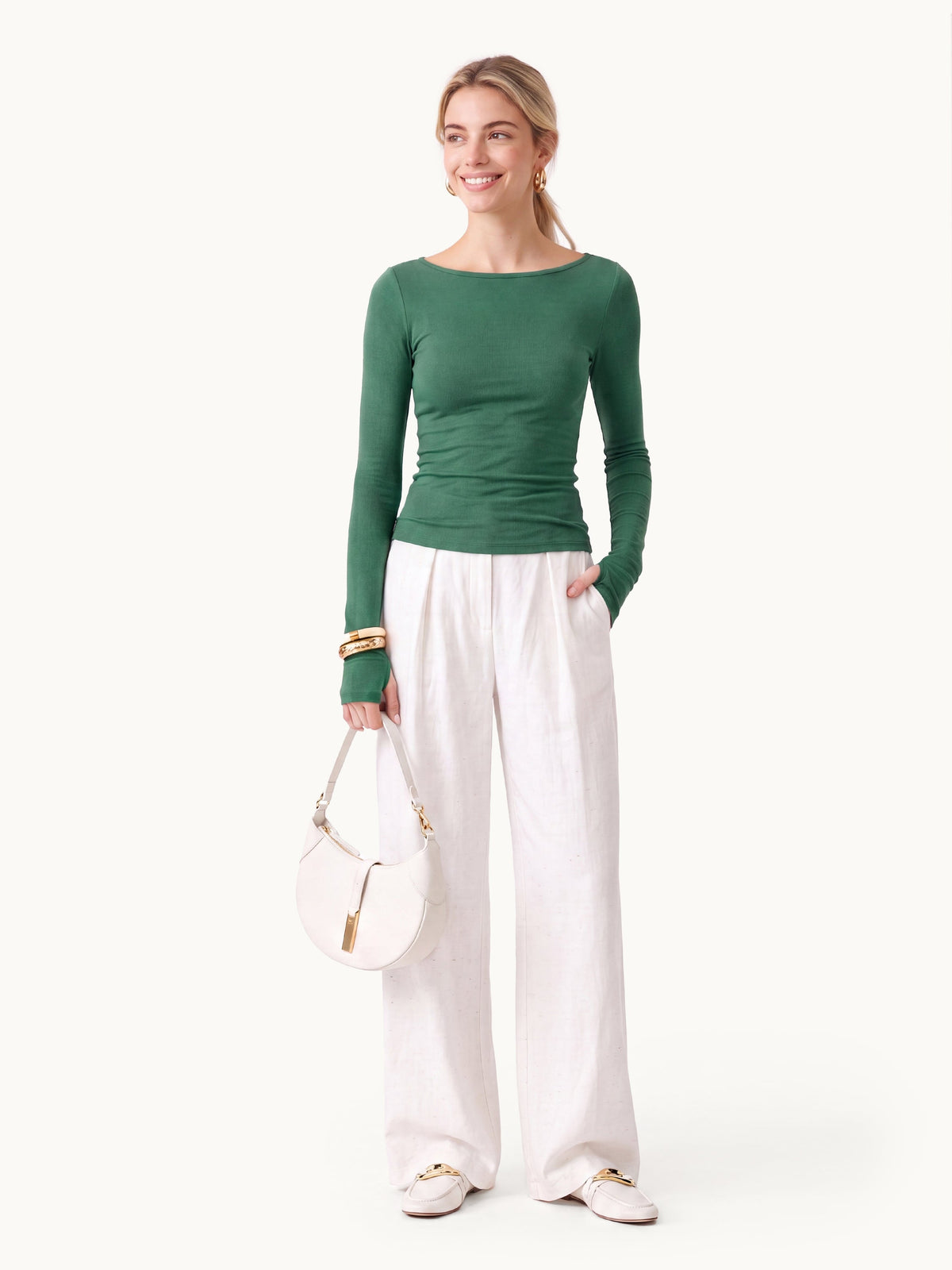 Essential Lyocell Multi-Wear Long Sleeve Top with Thumbholes