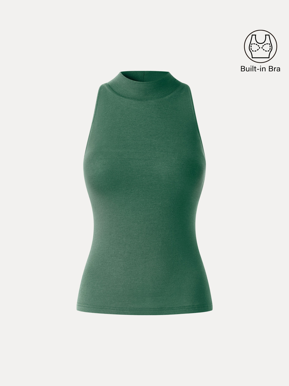 Lyocell-Wool Knit Mock Neck Sleeveless Bra Top