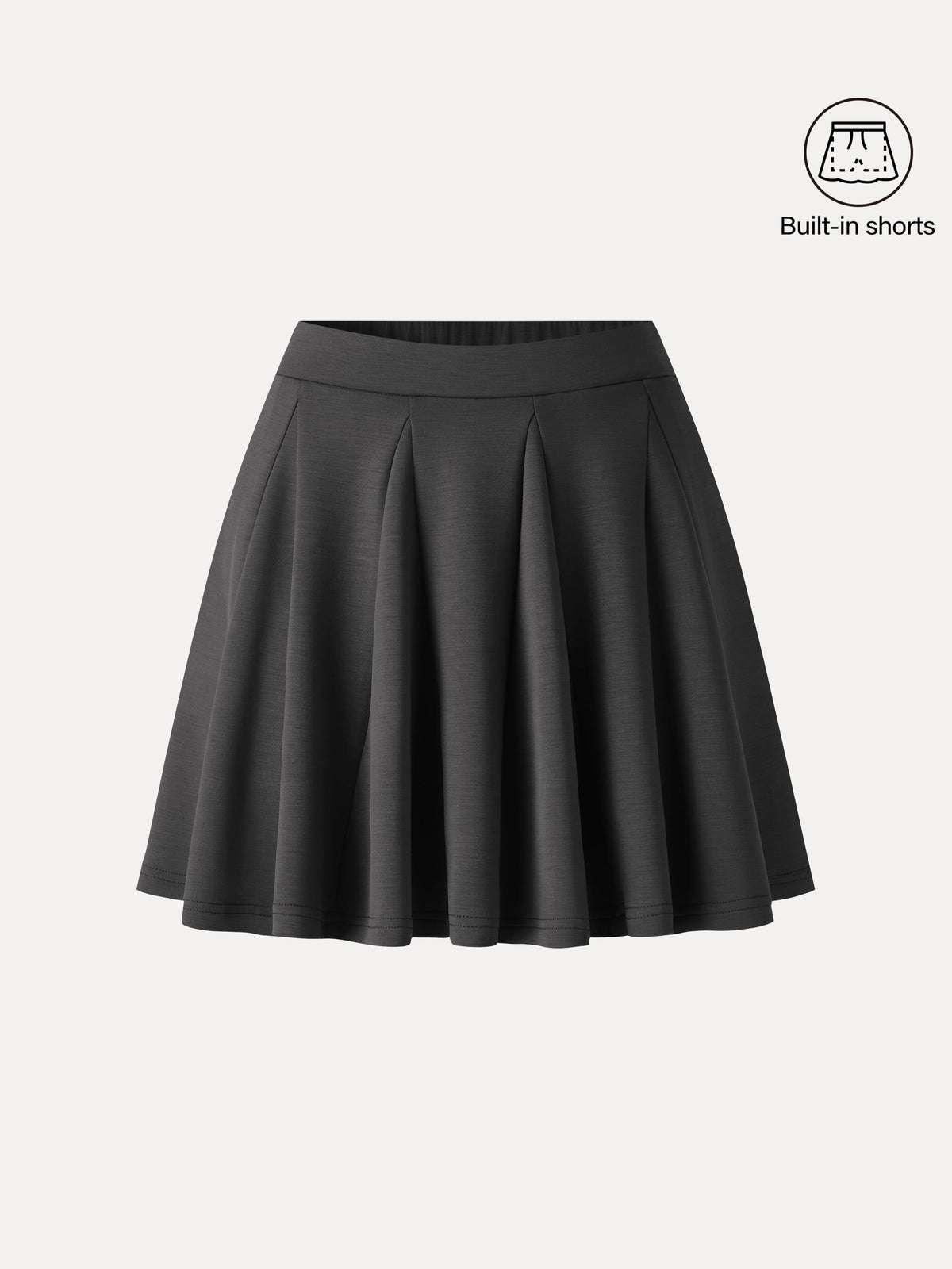 Sandwashed Lyocell High-Rise Godet A-Line Skort