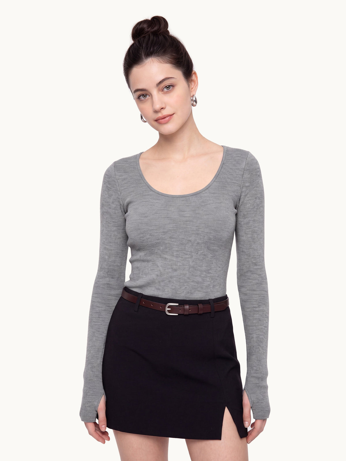 Essential Lyocell Multi-Wear Long Sleeve Top with Thumbholes