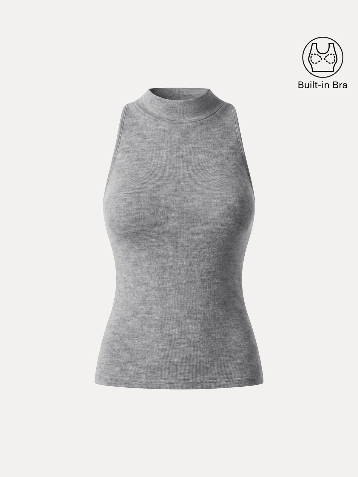 Lyocell-Wool Knit Mock Neck Sleeveless Bra Top