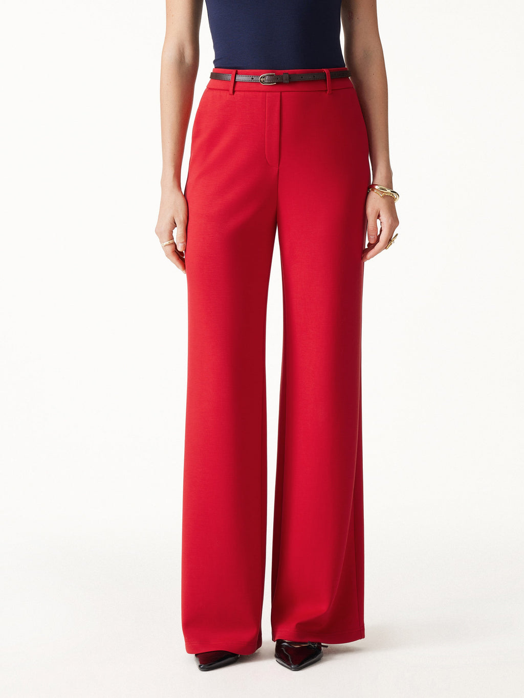 TravelEase Lyocell Spacer High-Rise Wide Leg Pants with Pockets