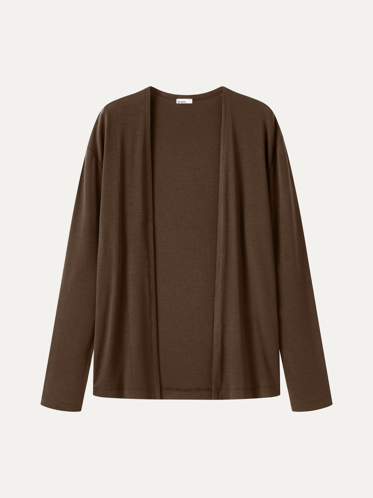 Premium Lyocell-Wool Open-Front Long Sleeve Cardigan