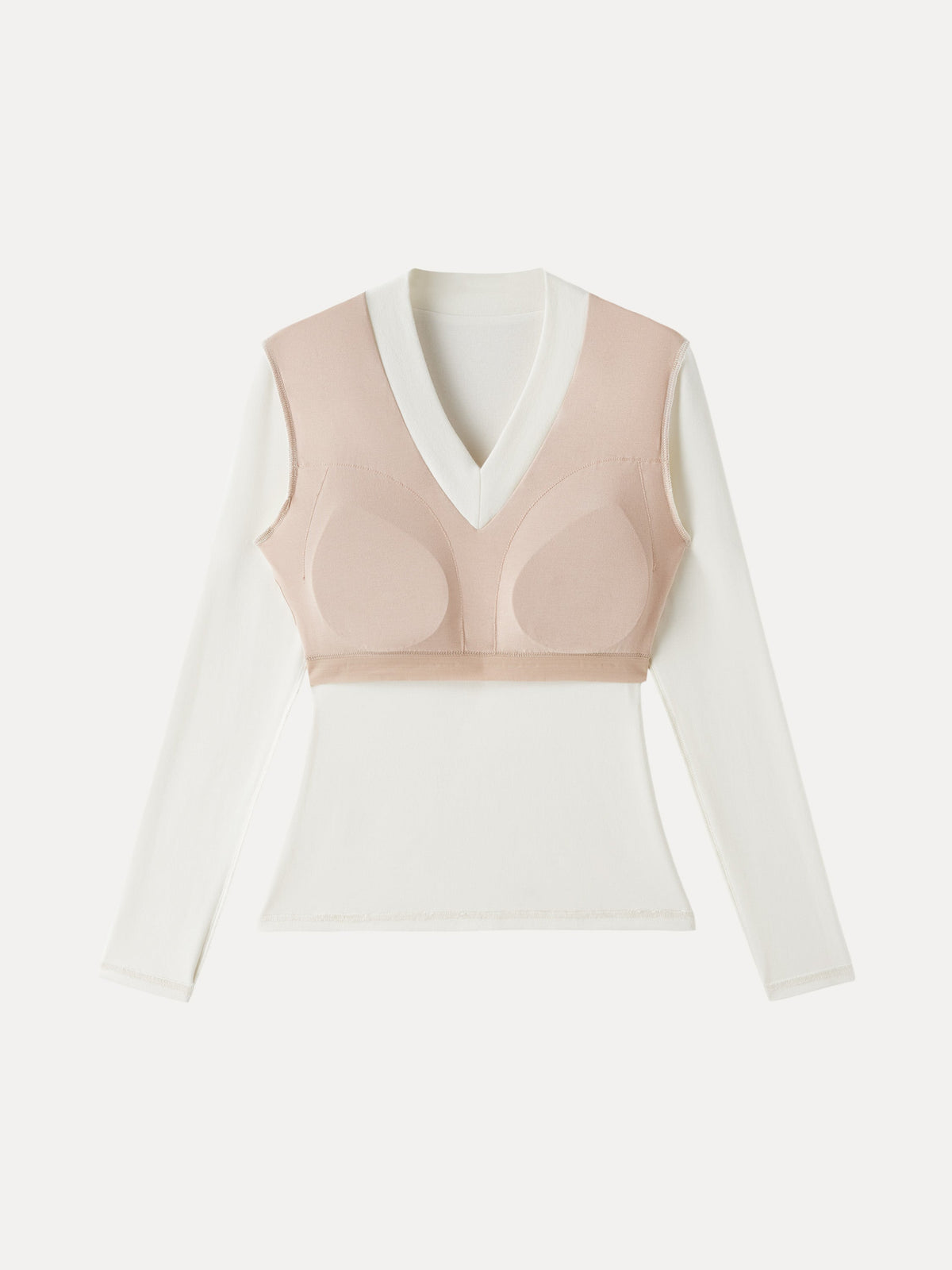 Essential V-neck Wide Binding Slimming Bra Top