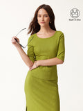 Eco-Mousse® Round Neck Elbow Sleeve Bra Top