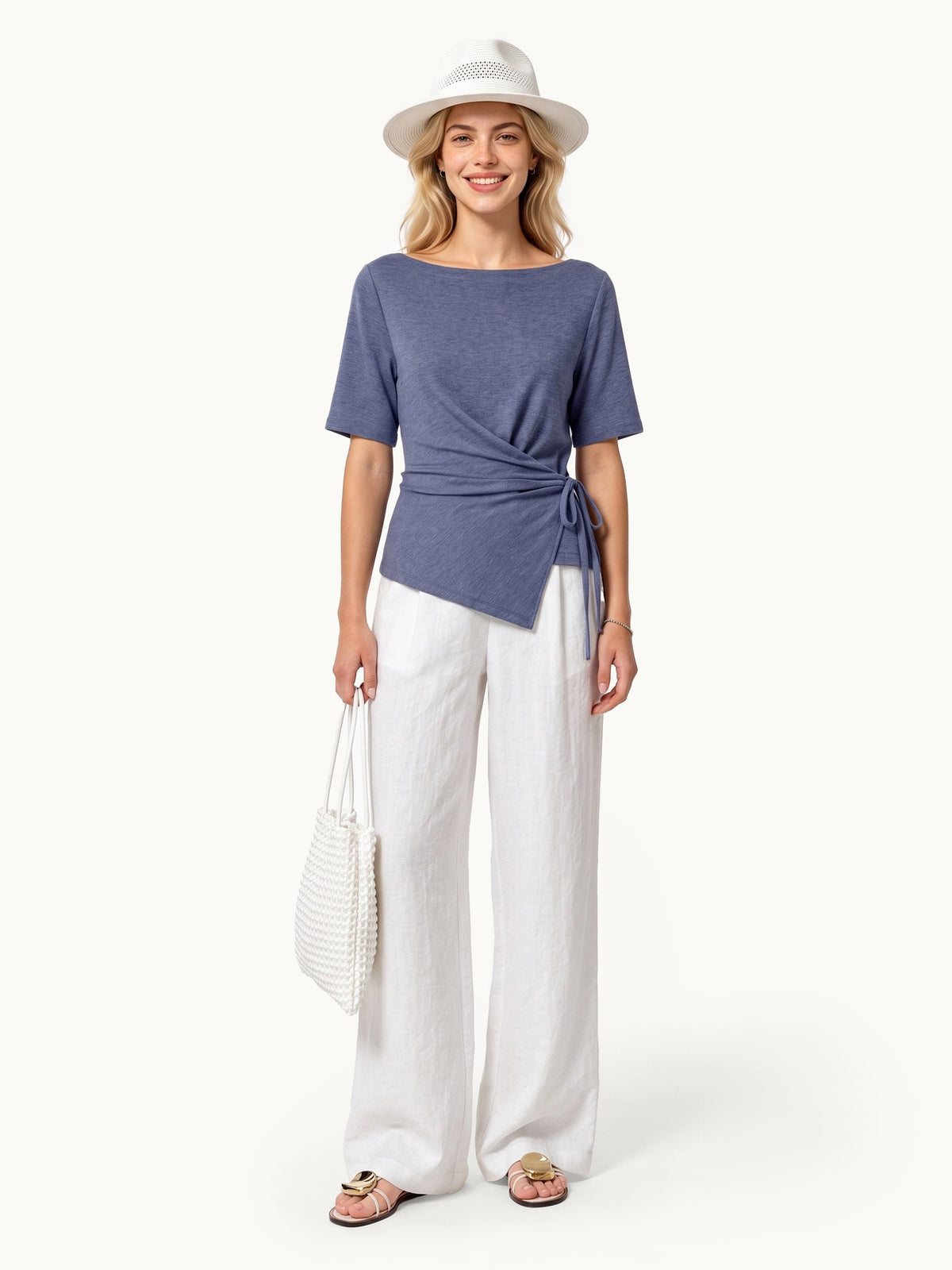 Eco-Mousse® Short Sleeve Tie-Side Top