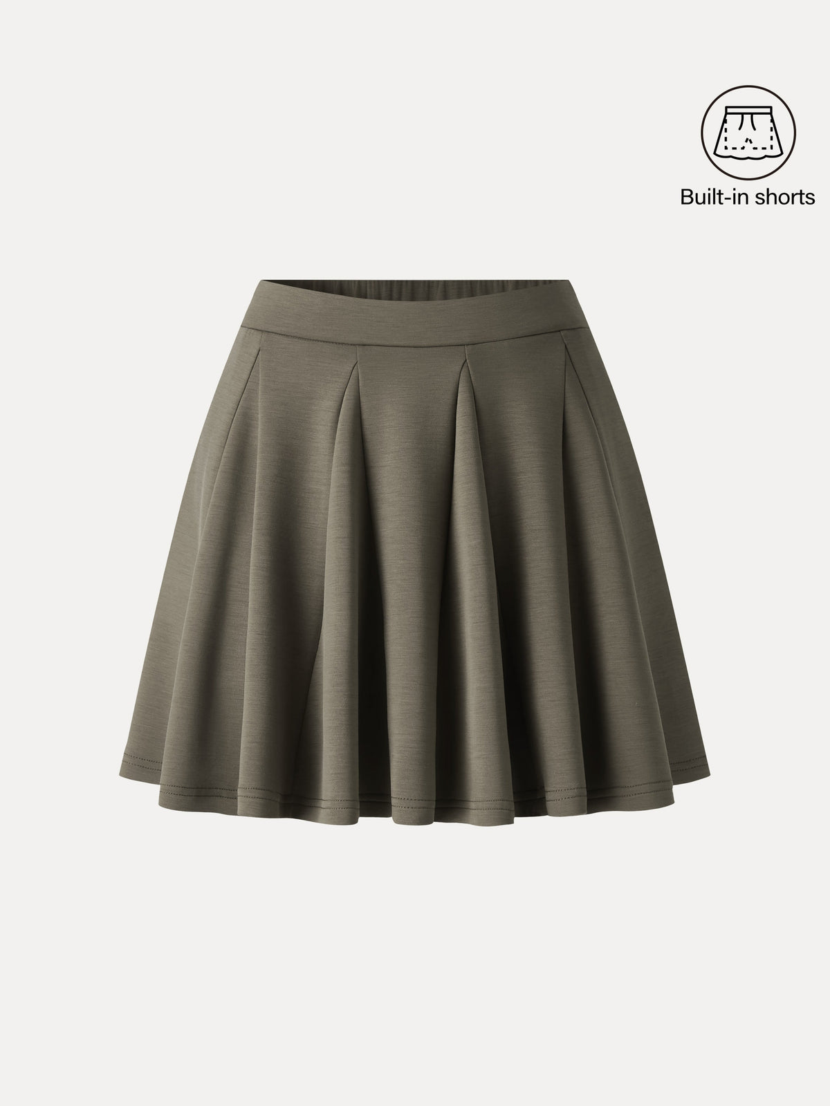 Sandwashed Lyocell High-Rise Godet A-Line Skort