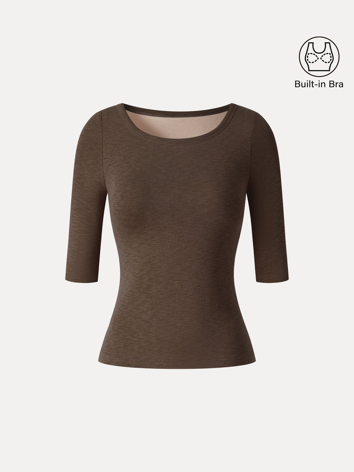 Eco-Mousse® Round Neck Elbow Sleeve Bra Top