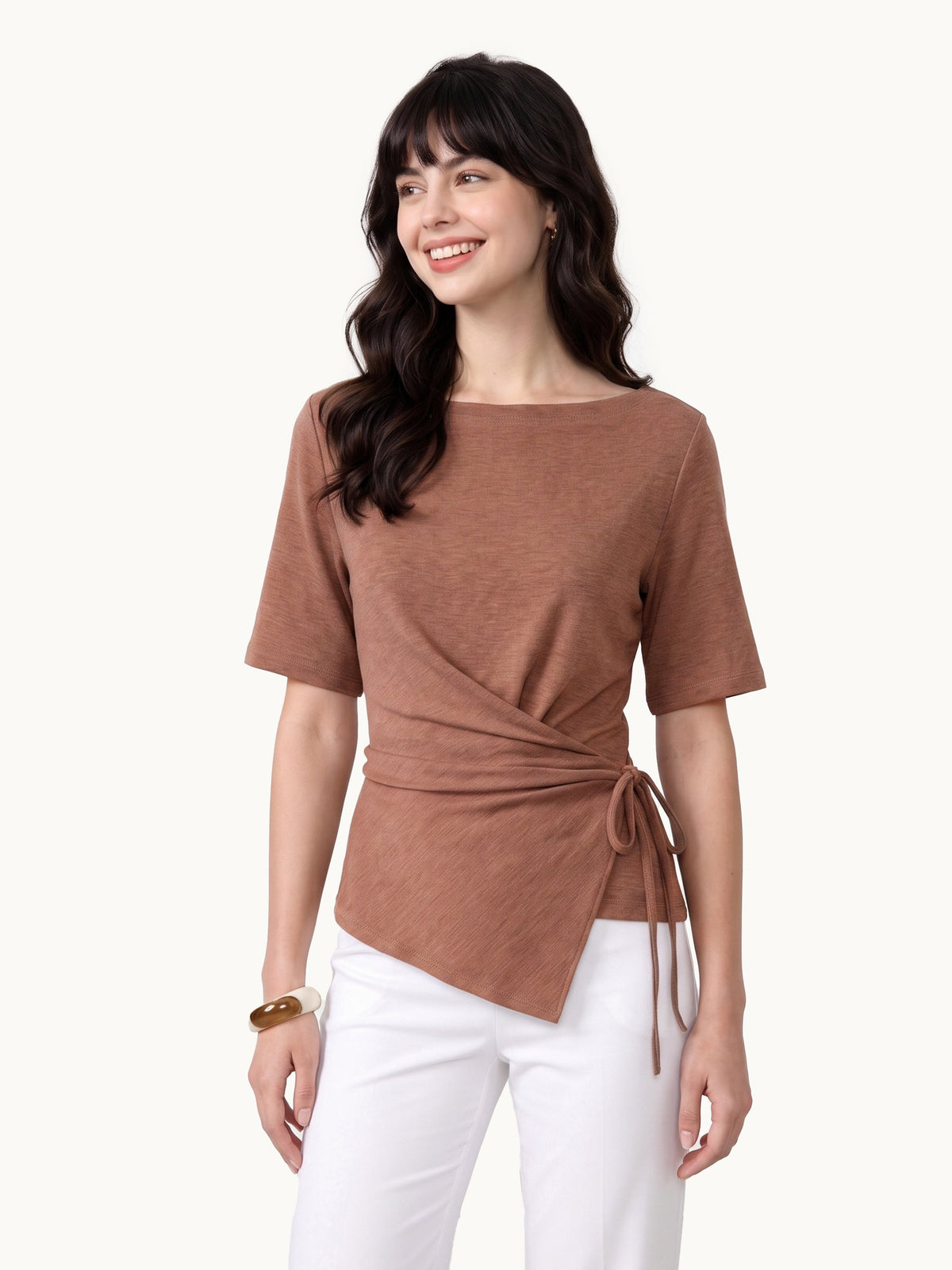 Eco-Mousse® Short Sleeve Tie-Side Top