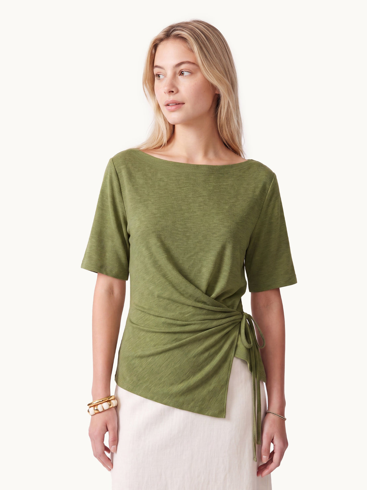 Eco-Mousse® Short Sleeve Tie-Side Top