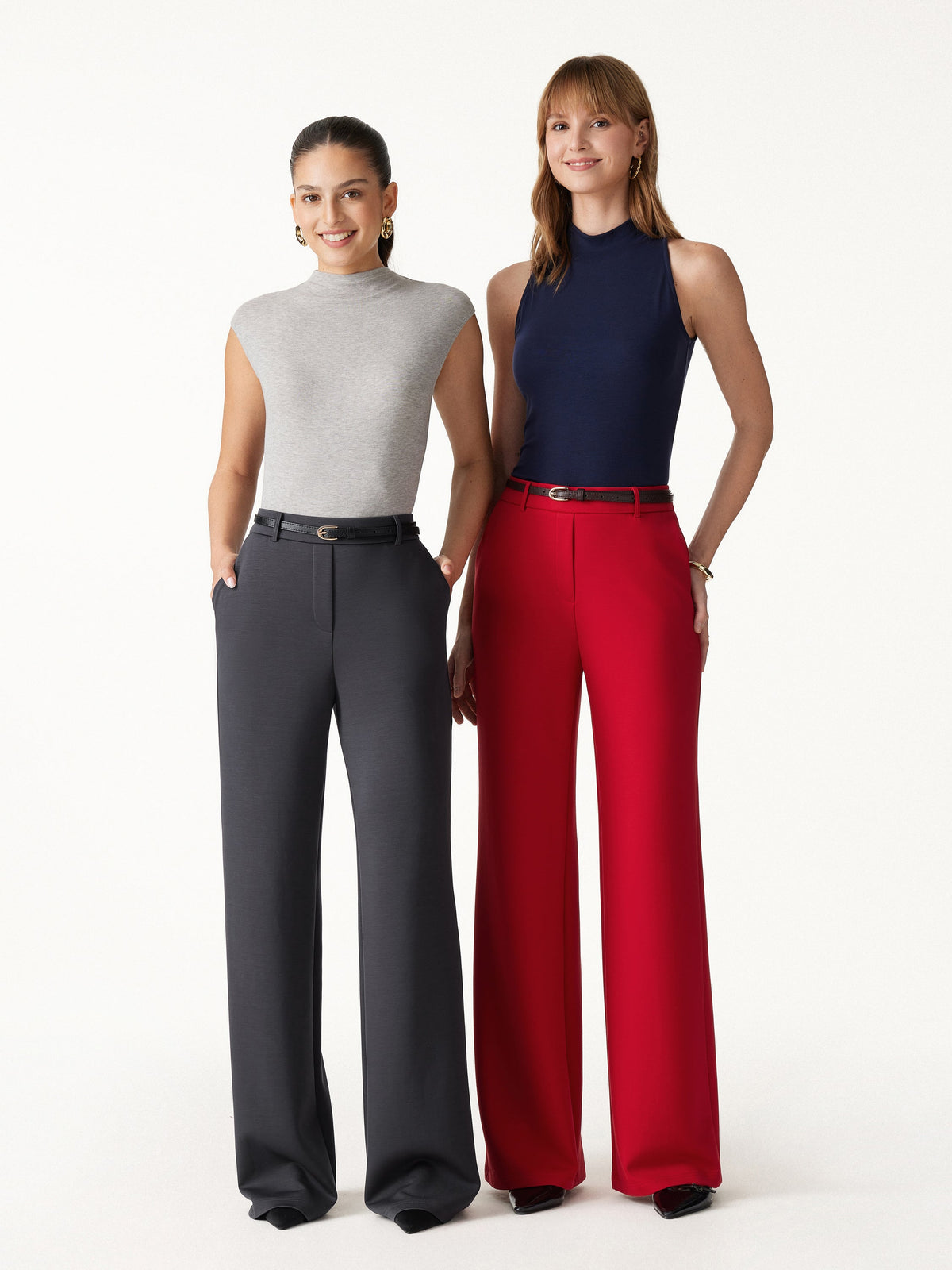 TravelEase Lyocell Spacer High-Rise Wide Leg Pants with Pockets