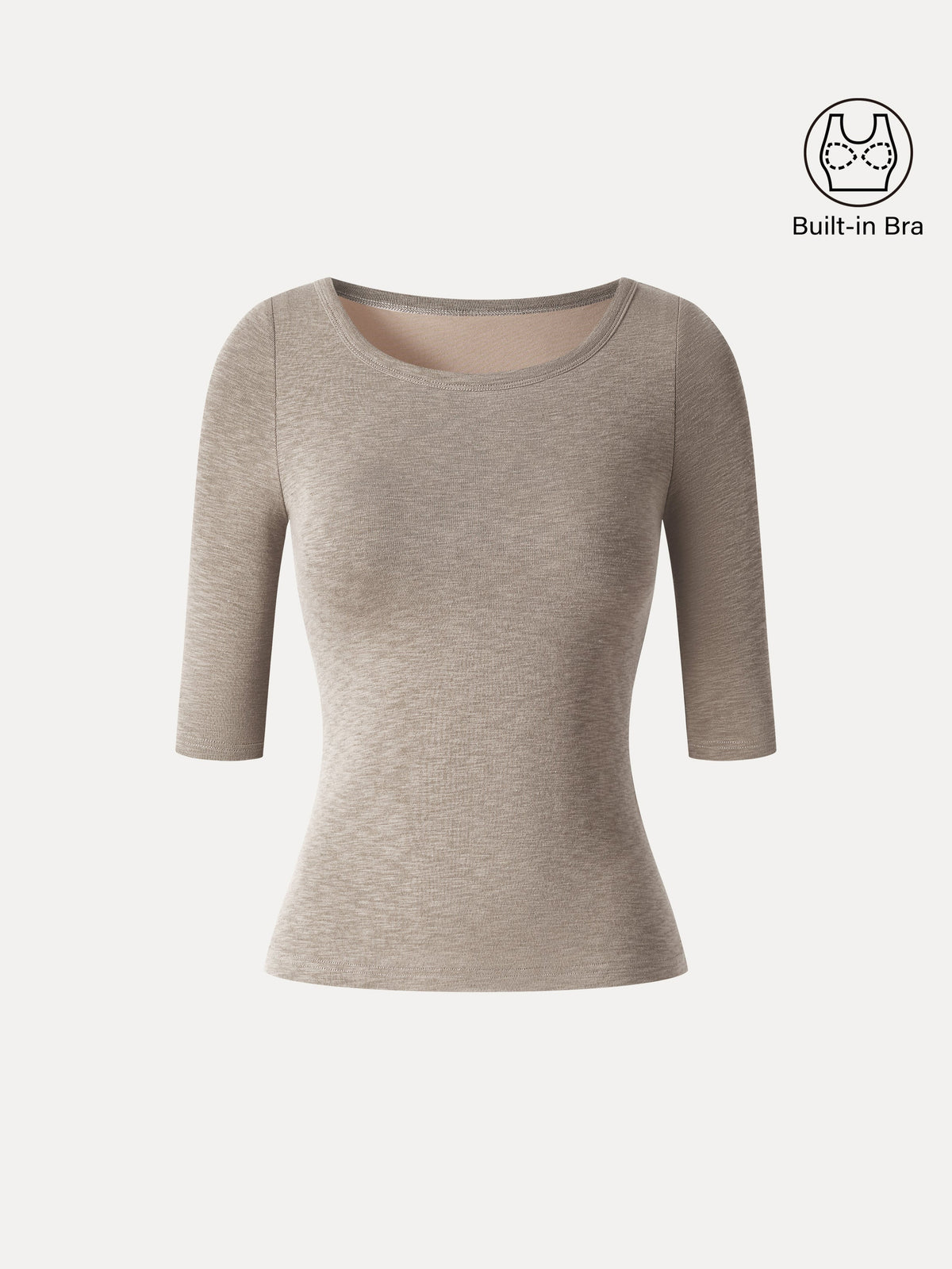 Eco-Mousse® Round Neck Elbow Sleeve Bra Top
