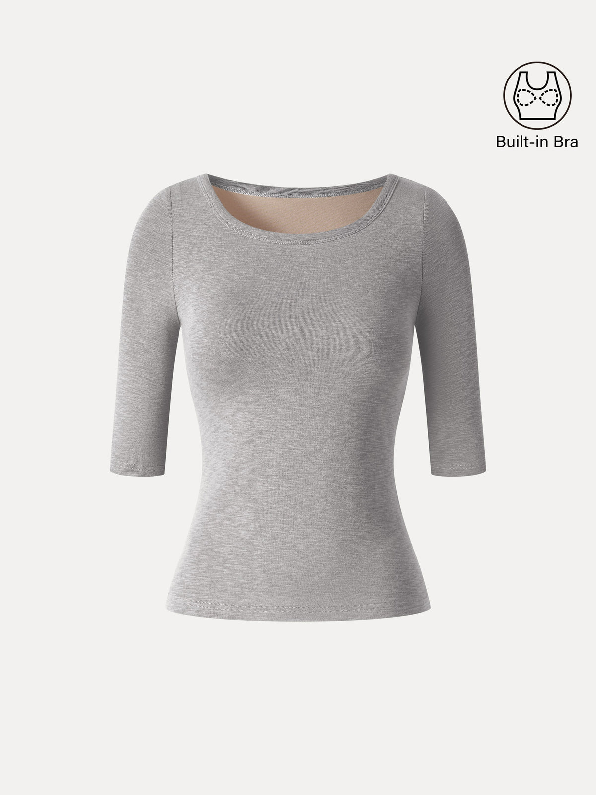 Eco-Mousse® Round Neck Elbow Sleeve Bra Top