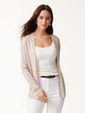 Premium Lyocell-Wool Open-Front Long Sleeve Cardigan