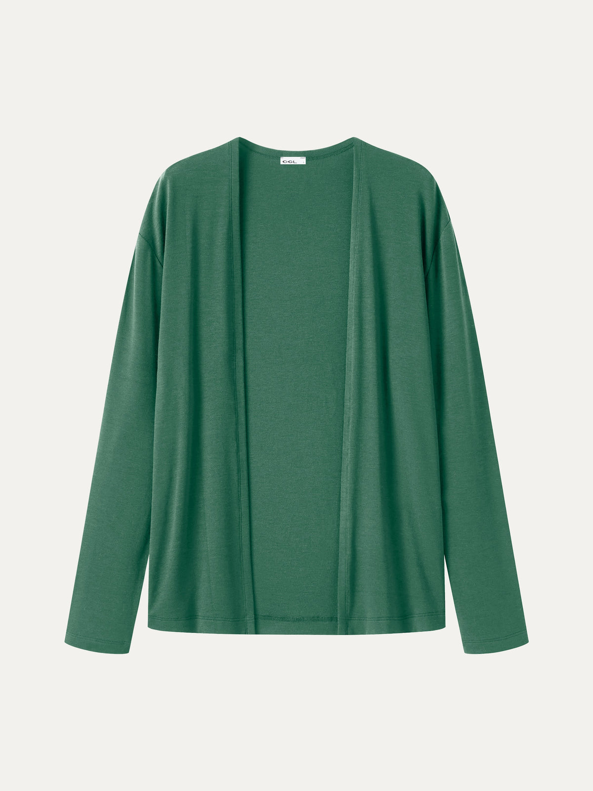 Premium Lyocell-Wool Open-Front Long Sleeve Cardigan