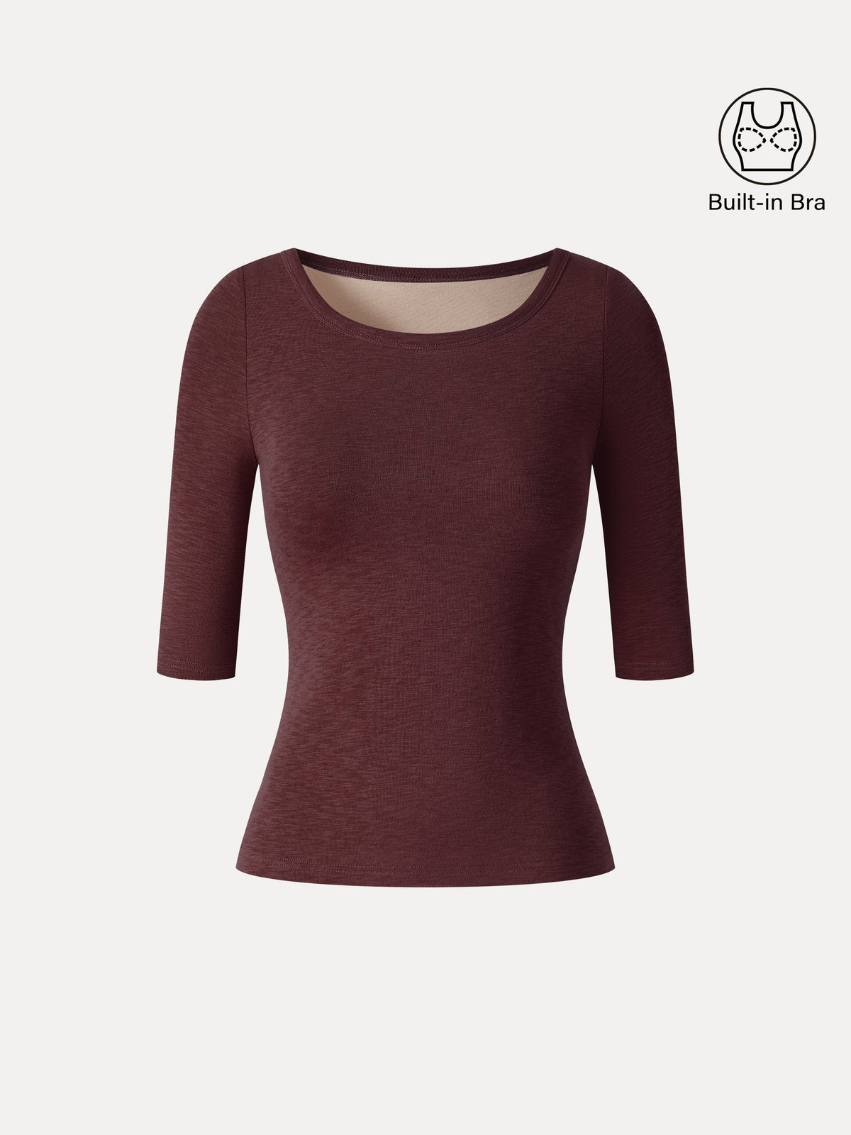 Eco-Mousse® Round Neck Elbow Sleeve Bra Top
