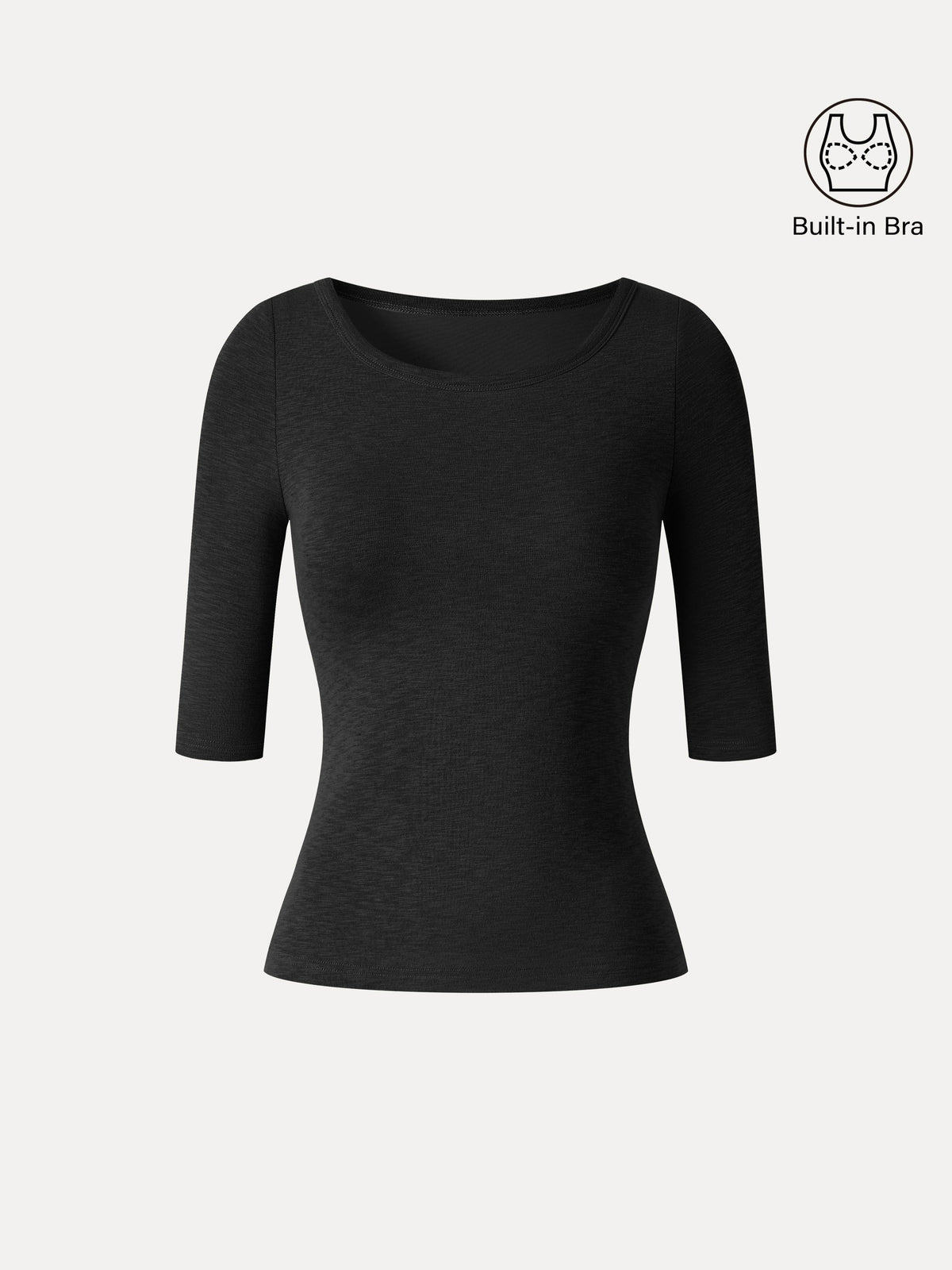 Eco-Mousse® Round Neck Elbow Sleeve Bra Top