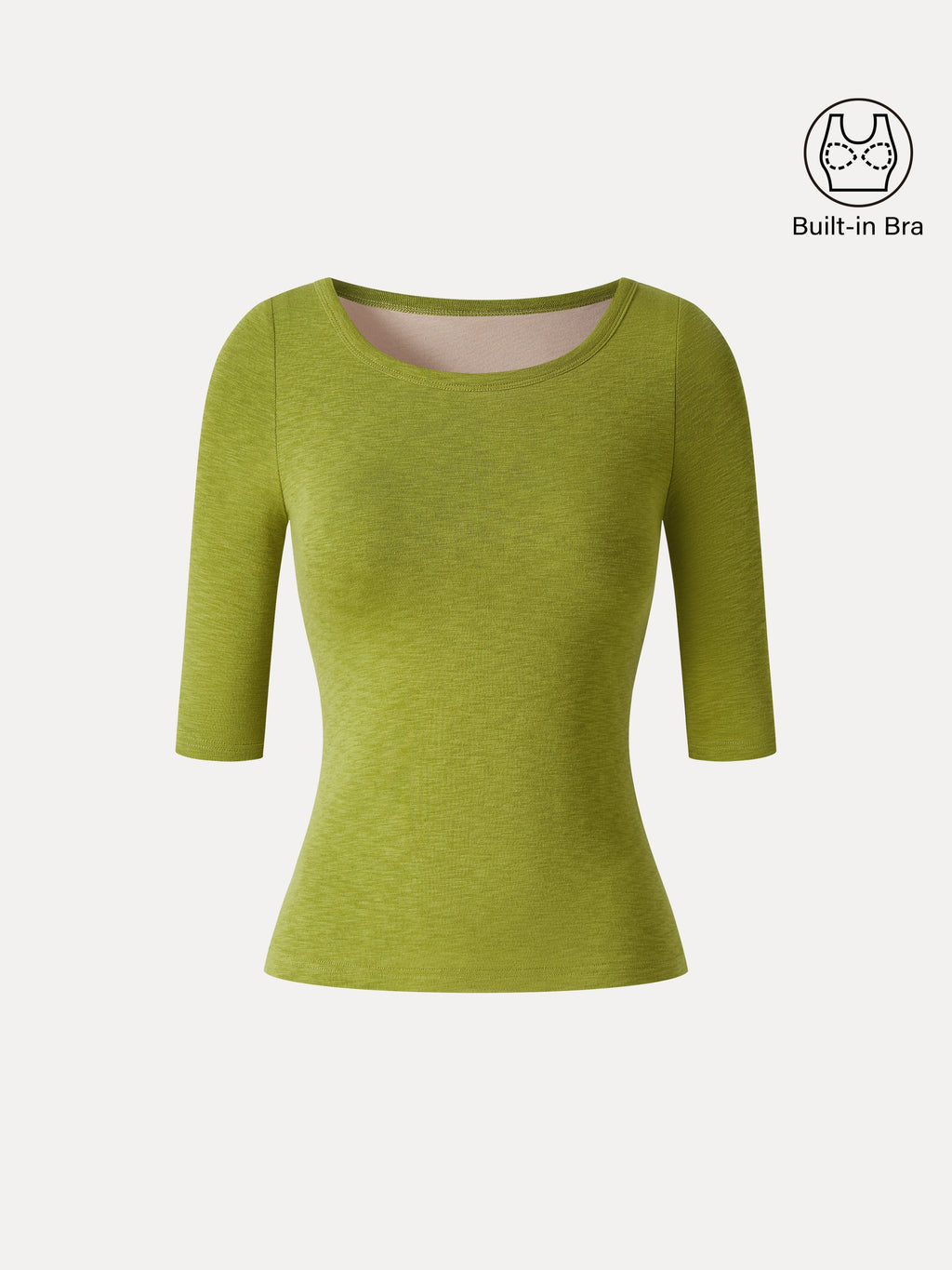 Eco-Mousse® Round Neck Elbow Sleeve Bra Top