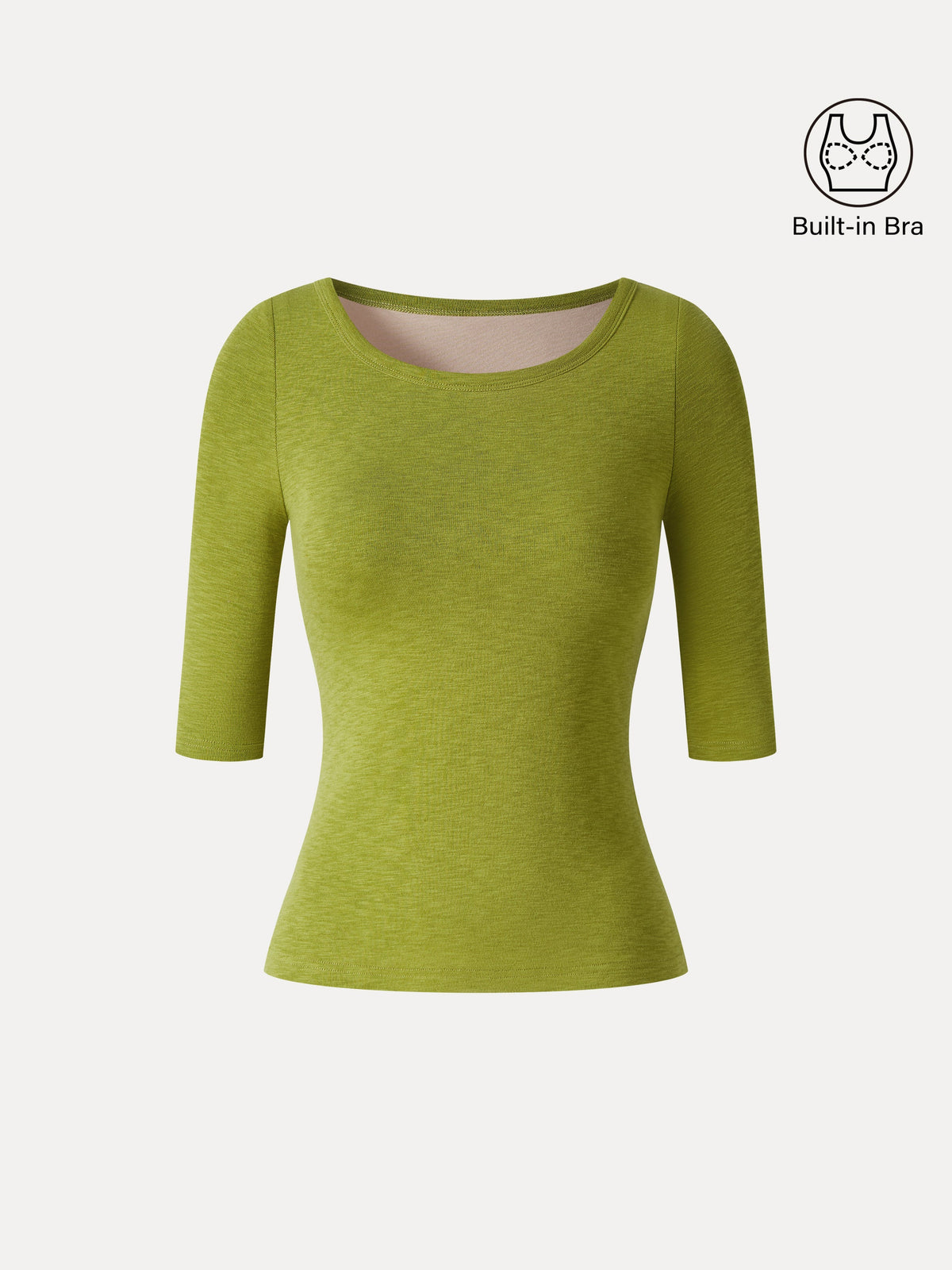 Eco-Mousse® Round Neck Elbow Sleeve Bra Top