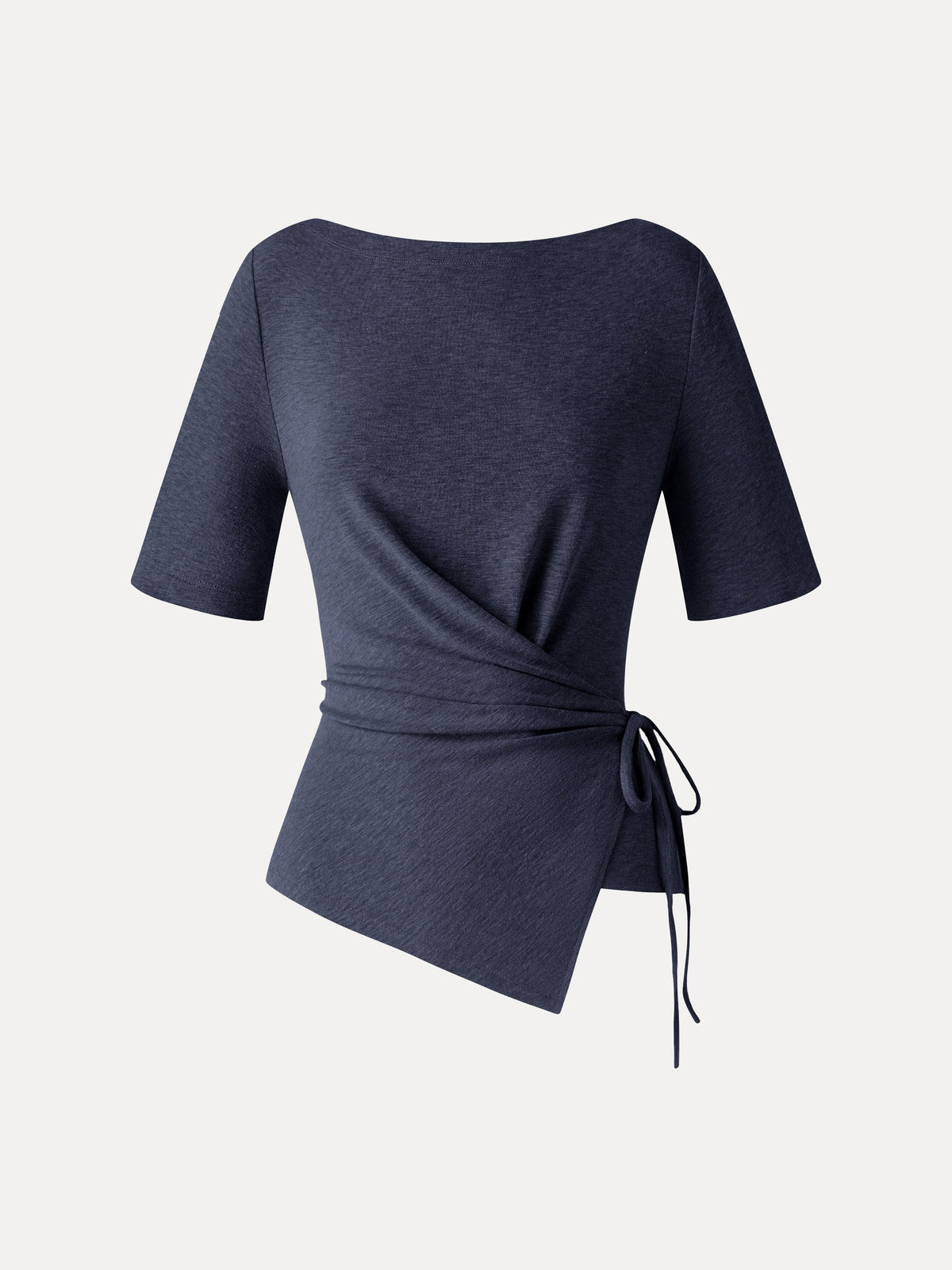 Eco-Mousse® Slash Neck Short Sleeve Tie-Side Top
