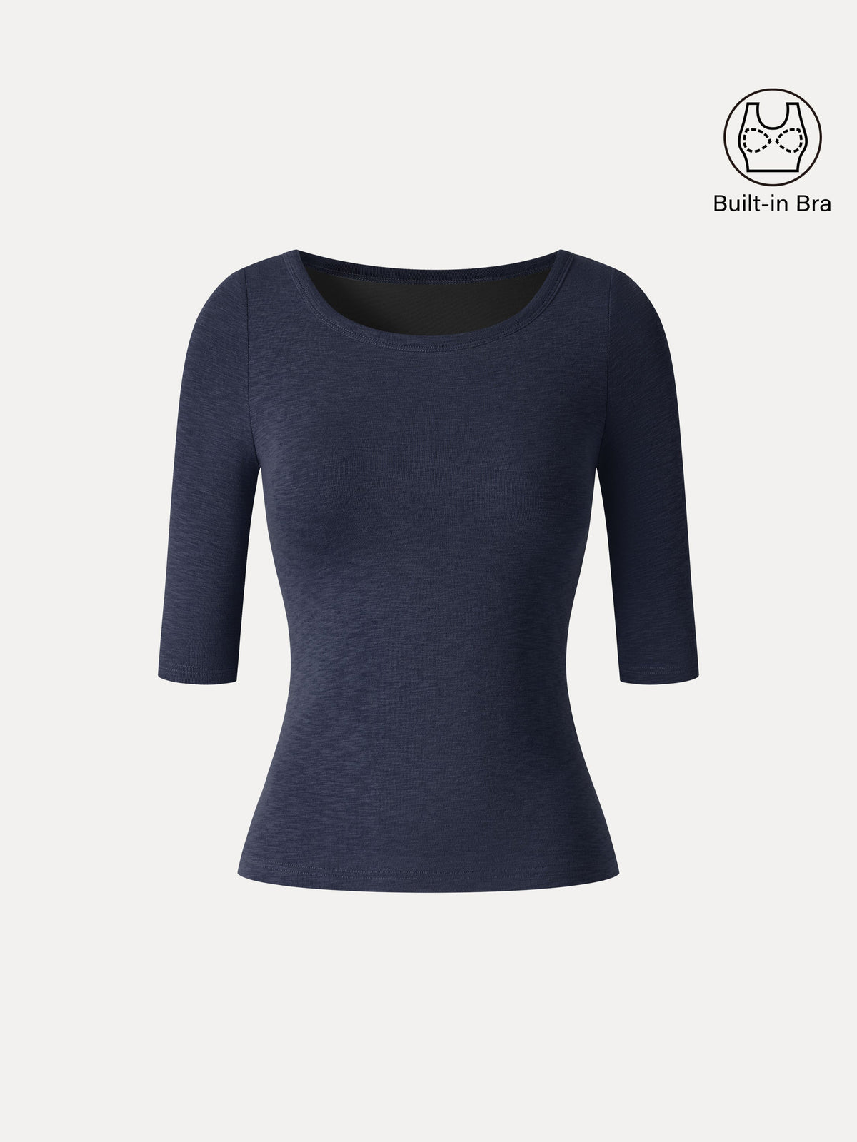Eco-Mousse® Round Neck Elbow Sleeve Bra Top