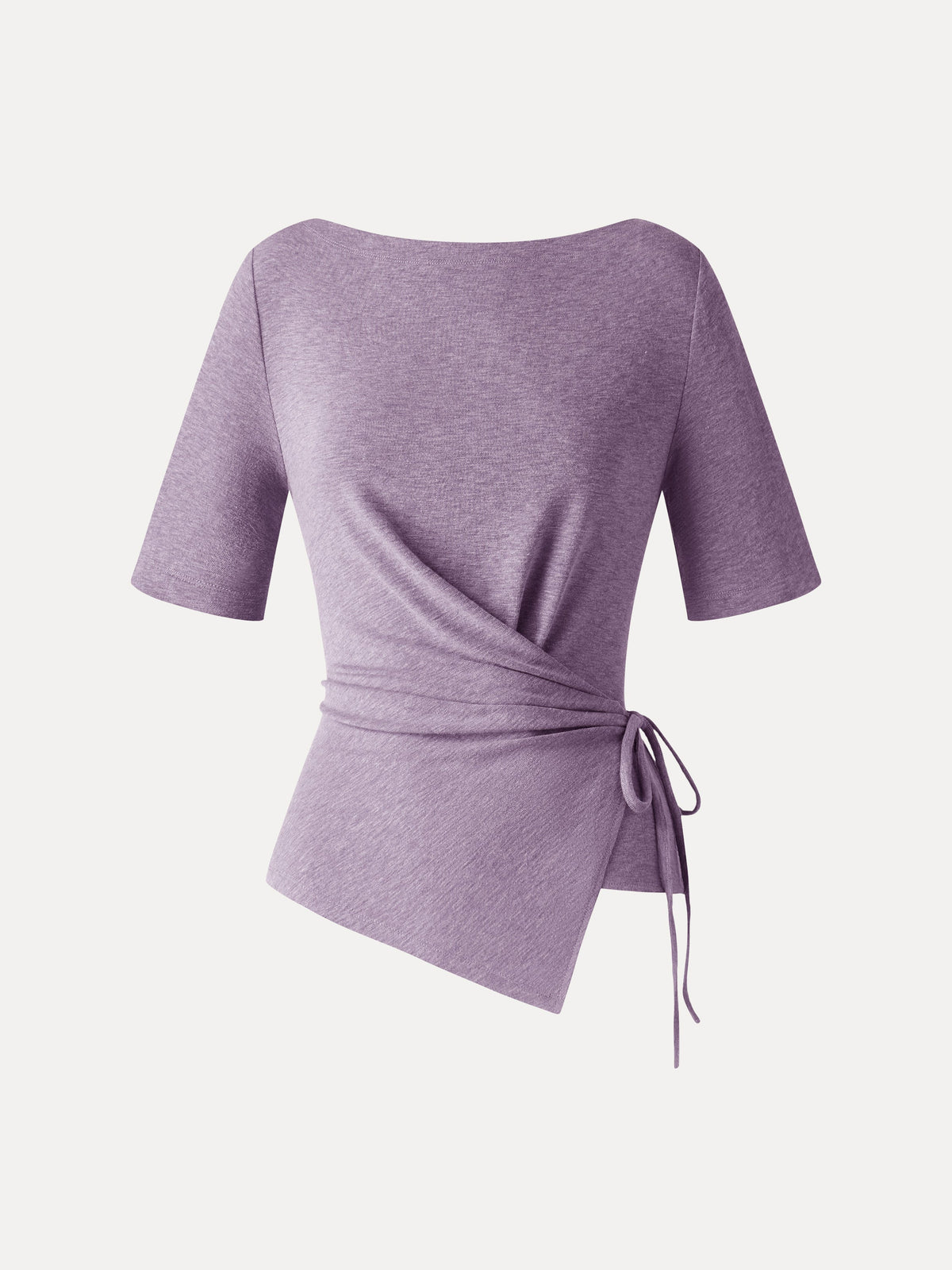 Eco-Mousse® Slash Neck Short Sleeve Tie-Side Top
