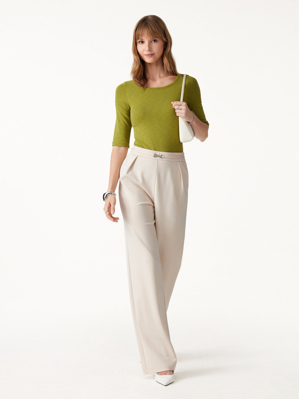 Ponte High-Rise Wide-Leg Pants with Pockets